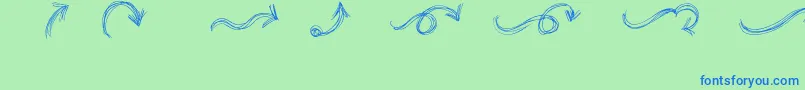 GoAroundTheBooksArrows Font – Blue Fonts on Green Background