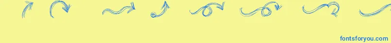 GoAroundTheBooksArrows Font – Blue Fonts on Yellow Background