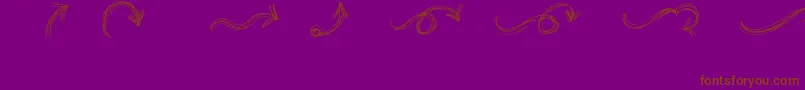 GoAroundTheBooksArrows Font – Brown Fonts on Purple Background
