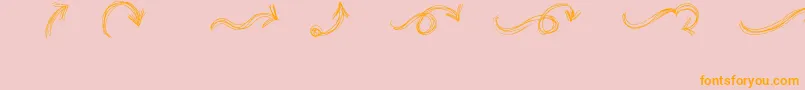 GoAroundTheBooksArrows-Schriftart – Orangefarbene Schriften auf rosa Hintergrund