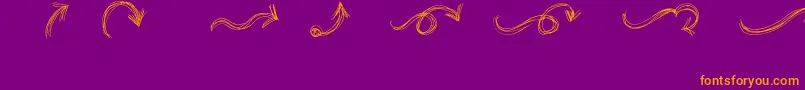 GoAroundTheBooksArrows Font – Orange Fonts on Purple Background