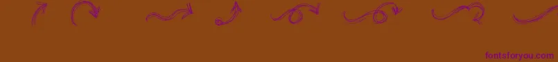 GoAroundTheBooksArrows Font – Purple Fonts on Brown Background