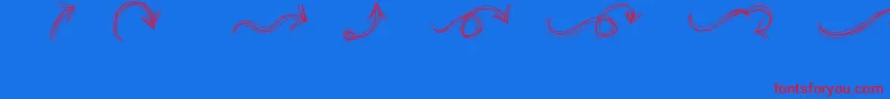 GoAroundTheBooksArrows Font – Red Fonts on Blue Background