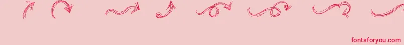 GoAroundTheBooksArrows-Schriftart – Rote Schriften auf rosa Hintergrund