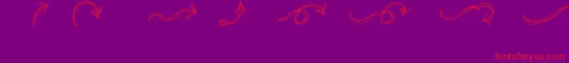 GoAroundTheBooksArrows-Schriftart – Rote Schriften auf violettem Hintergrund