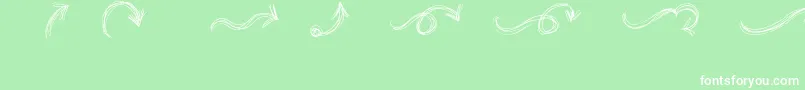 Шрифт GoAroundTheBooksArrows – белые шрифты на зелёном фоне