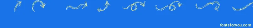 GoAroundTheBooksArrows Font – Yellow Fonts on Blue Background