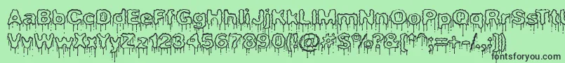 PlasmaDripEmptyBrk Font – Black Fonts on Green Background