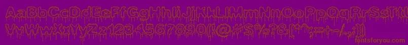 PlasmaDripEmptyBrk Font – Brown Fonts on Purple Background