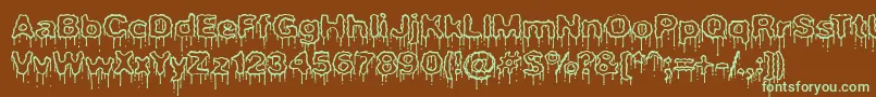 PlasmaDripEmptyBrk Font – Green Fonts on Brown Background