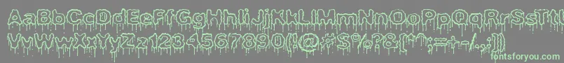 Fonte PlasmaDripEmptyBrk – fontes verdes em um fundo cinza