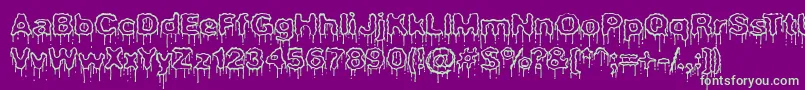 PlasmaDripEmptyBrk Font – Green Fonts on Purple Background