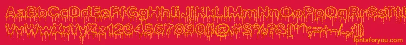 PlasmaDripEmptyBrk Font – Orange Fonts on Red Background