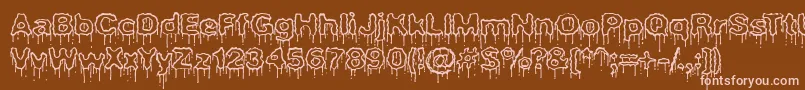 PlasmaDripEmptyBrk Font – Pink Fonts on Brown Background