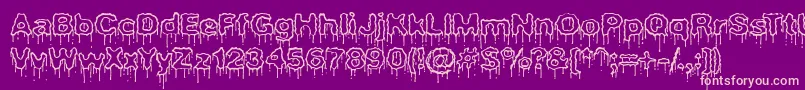 PlasmaDripEmptyBrk-Schriftart – Rosa Schriften auf violettem Hintergrund