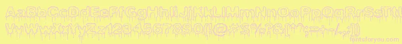 PlasmaDripEmptyBrk-Schriftart – Rosa Schriften auf gelbem Hintergrund