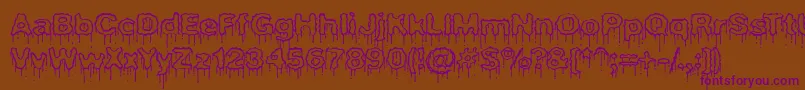 Шрифт PlasmaDripEmptyBrk – фиолетовые шрифты на коричневом фоне