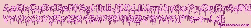 Fonte PlasmaDripEmptyBrk – fontes roxas em um fundo rosa
