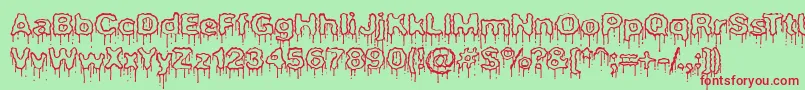PlasmaDripEmptyBrk Font – Red Fonts on Green Background