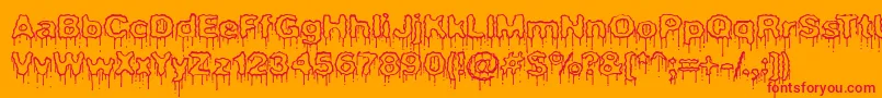 フォントPlasmaDripEmptyBrk – オレンジの背景に赤い文字