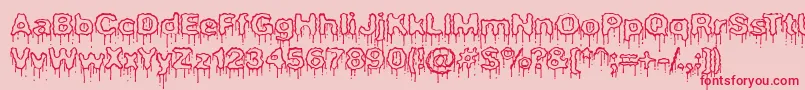 Fonte PlasmaDripEmptyBrk – fontes vermelhas em um fundo rosa