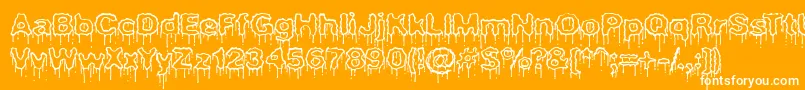 PlasmaDripEmptyBrk Font – White Fonts on Orange Background