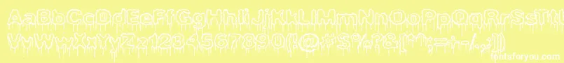 Fonte PlasmaDripEmptyBrk – fontes brancas em um fundo amarelo