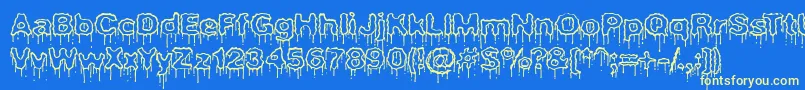 Шрифт PlasmaDripEmptyBrk – жёлтые шрифты на синем фоне