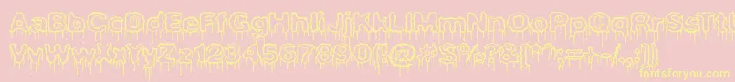 フォントPlasmaDripEmptyBrk – 黄色のフォント、ピンクの背景