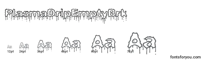 Размеры шрифта PlasmaDripEmptyBrk