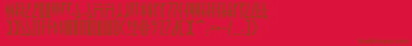 Mandalorian Font – Brown Fonts on Red Background