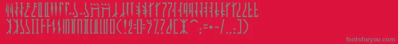 フォントMandalorian – 赤い背景に灰色の文字