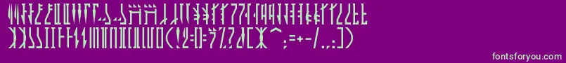 Mandalorian Font – Green Fonts on Purple Background