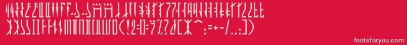 Mandalorian Font – Pink Fonts on Red Background