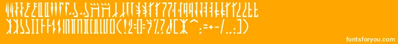 Mandalorian Font – White Fonts on Orange Background