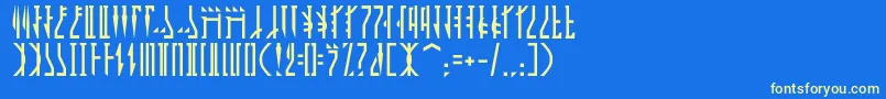 Mandalorian Font – Yellow Fonts on Blue Background