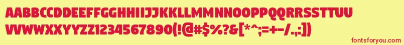 Digitalt Font – Red Fonts on Yellow Background