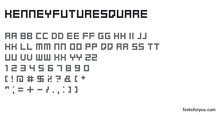 Schriftart KenneyFutureSquare – Alphabet, Zahlen, spezielle Symbole