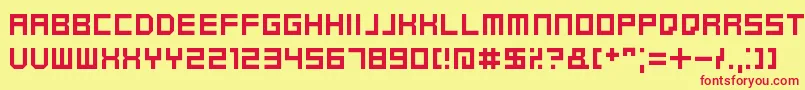 KenneyFutureSquare Font – Red Fonts on Yellow Background