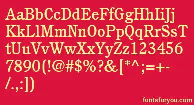 PerspectiveMediumSsiMedium font – Yellow Fonts On Red Background