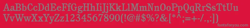 PerspectiveMediumSsiMedium-fontti – harmaat kirjasimet punaisella taustalla