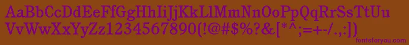 PerspectiveMediumSsiMedium-Schriftart – Violette Schriften auf braunem Hintergrund