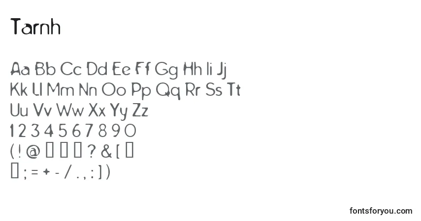 A fonte Tarnh – alfabeto, números, caracteres especiais