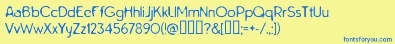 Tarnh Font – Blue Fonts on Yellow Background