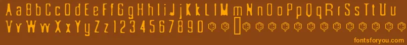 SС„nderfistad Font – Orange Fonts on Brown Background