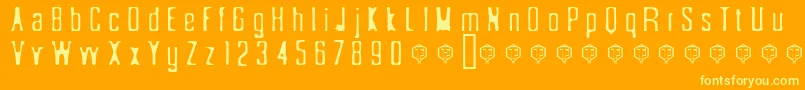 Czcionka SС„nderfistad – żółte czcionki na pomarańczowym tle