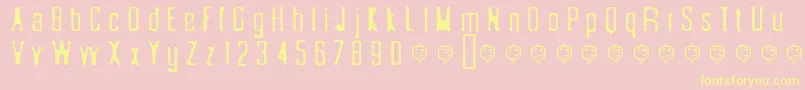SС„nderfistad-fontti – keltaiset fontit vaaleanpunaisella taustalla