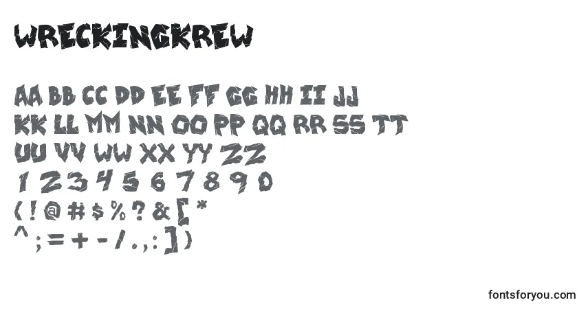 A fonte WreckingKrew – alfabeto, números, caracteres especiais