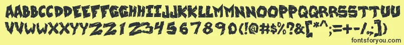 WreckingKrew Font – Black Fonts on Yellow Background