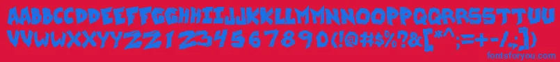 WreckingKrew Font – Blue Fonts on Red Background